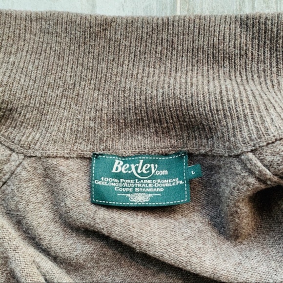 Bexley xios Lamb Wool Brown Gray Full Zip Front Sweater - Picture 15 of 15